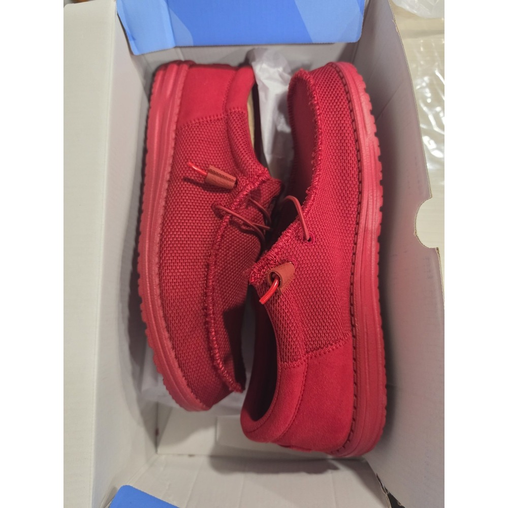 Hey Dude Wally Funk Mono Red Casual Knit Slip-on Sz 11 Women-9 Men